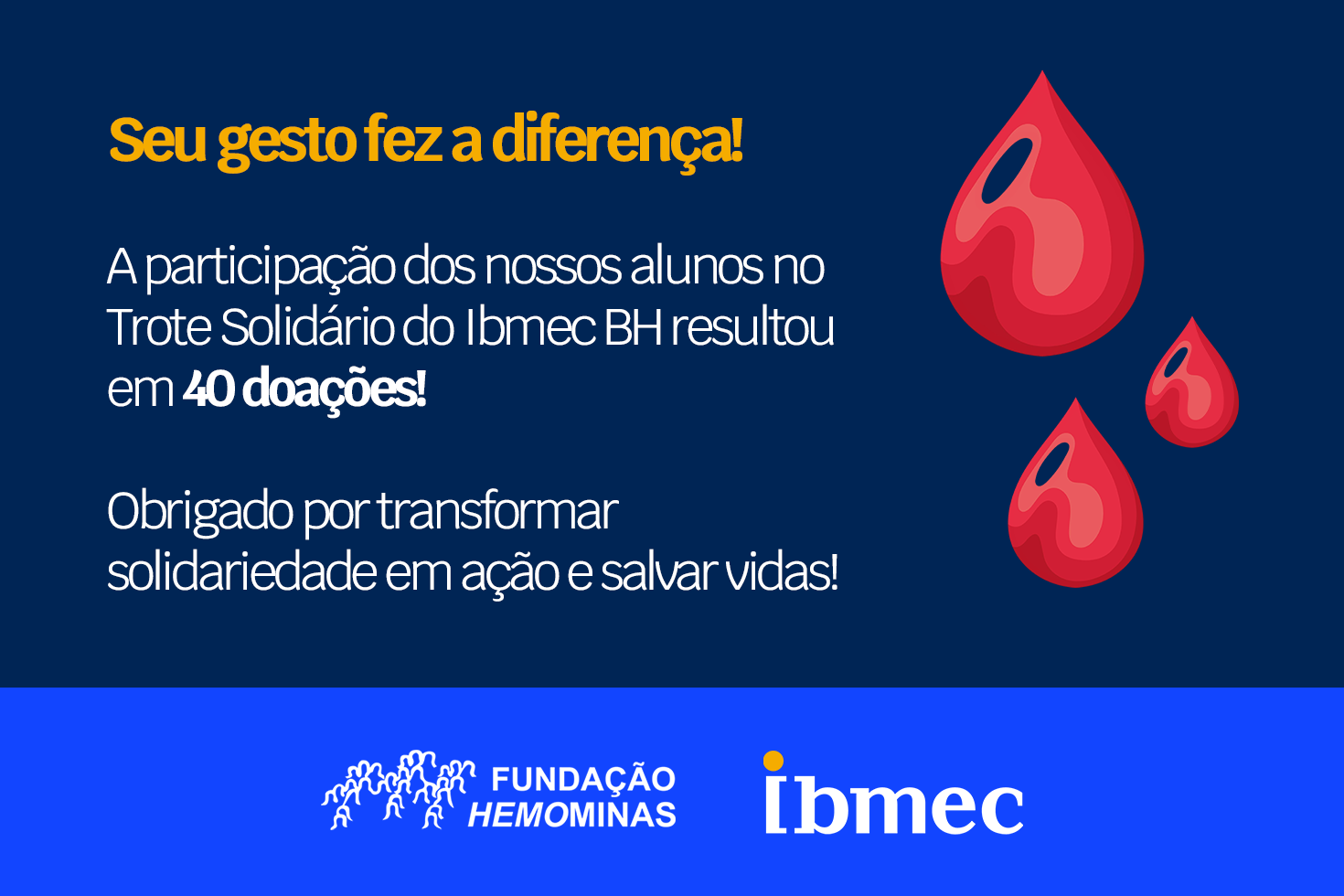 Alunos do Ibmec BH transformam solidariedade em ação